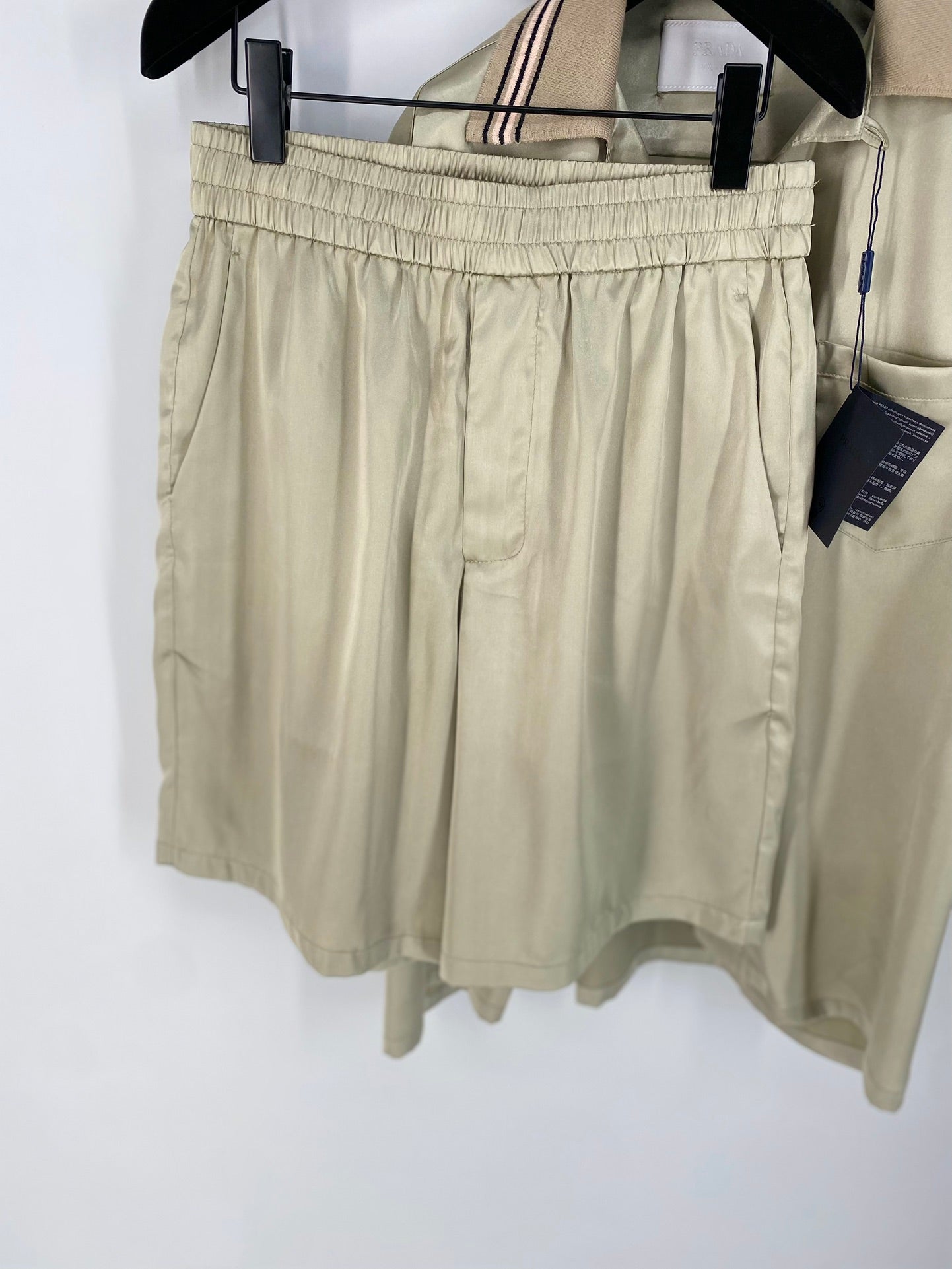 Prada Silk Shirt And Shorts Set