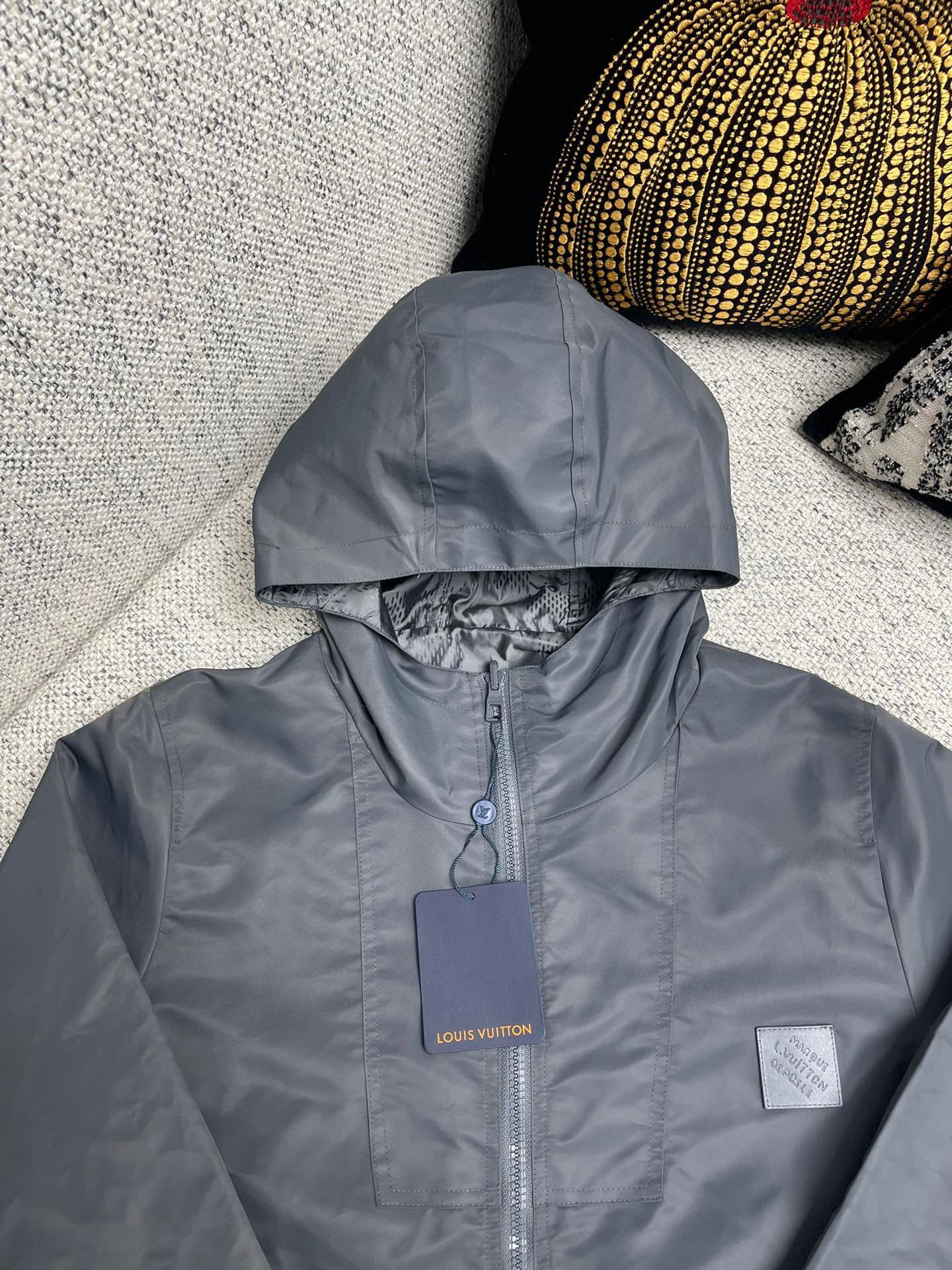 Lv Damier Jacquard Reversible Nylon Windbreaker