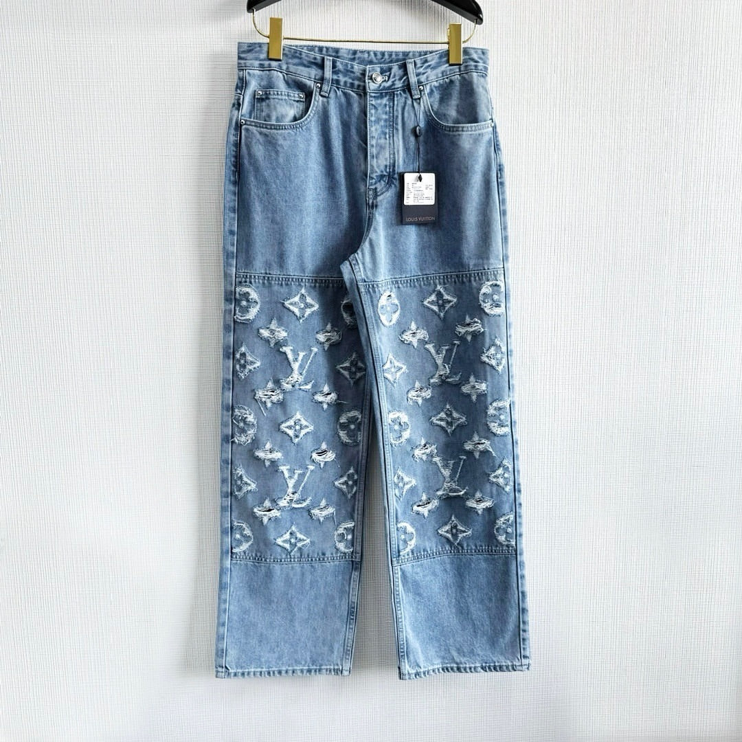 LV Denim Monogram Skate Pants