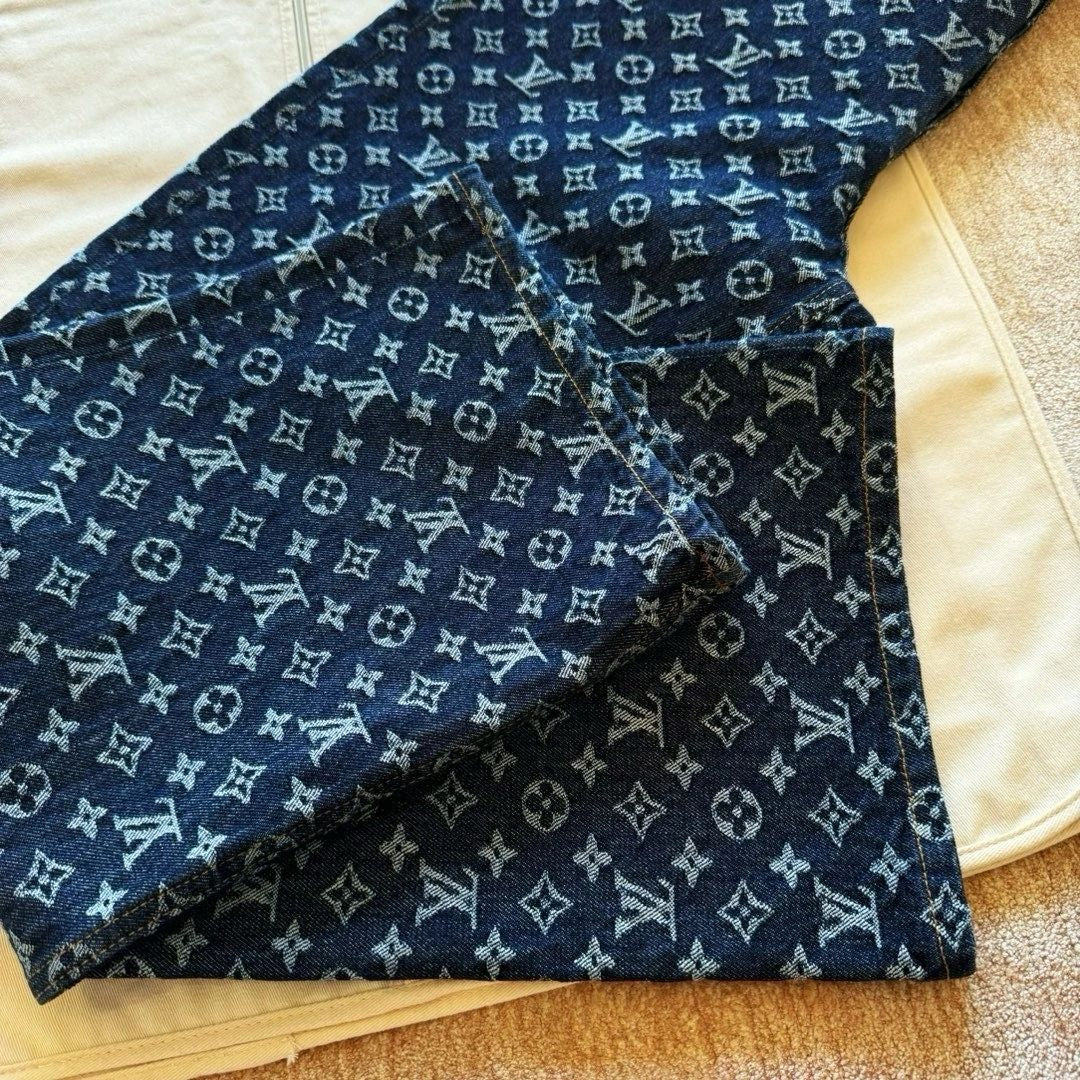 LV Denim Monogram Carpenter Pants