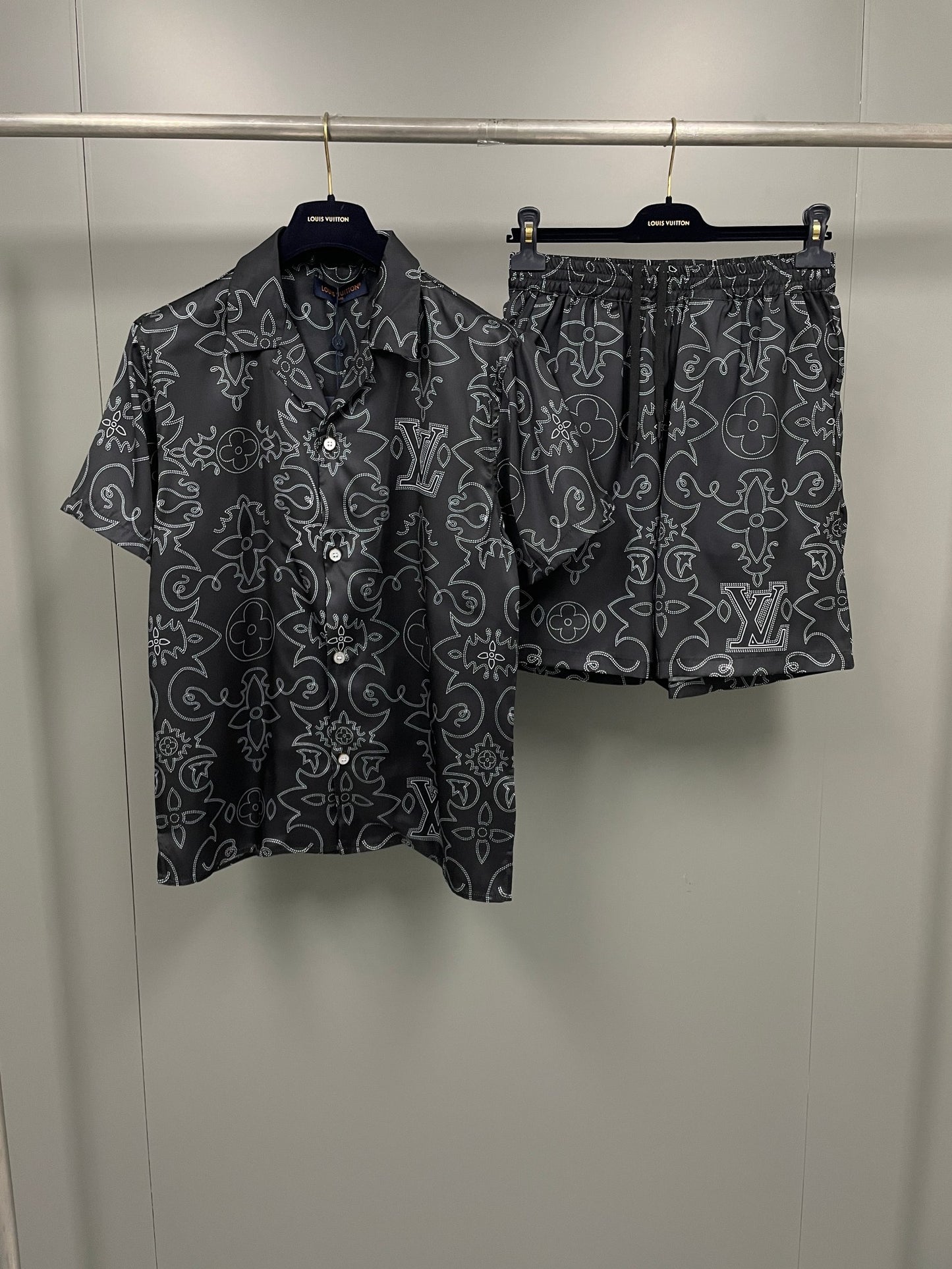 Louis Vuitton Monogram Silk Shirt And Shorts Set