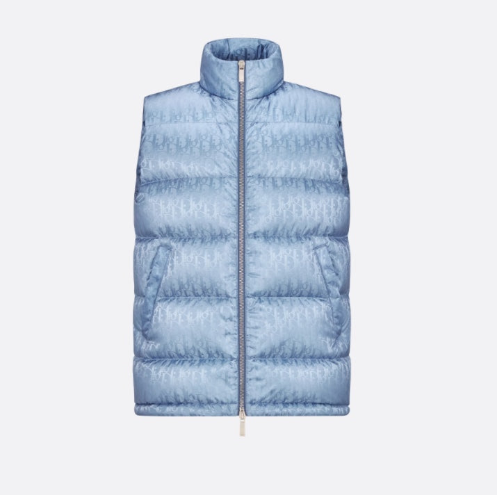 DIOR OBLIQUE DOWN VEST TECHNICAL BLUE