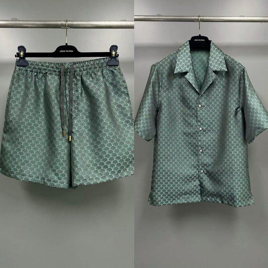 Louis Vuitton Monogram Silk Shirt And Shorts Set