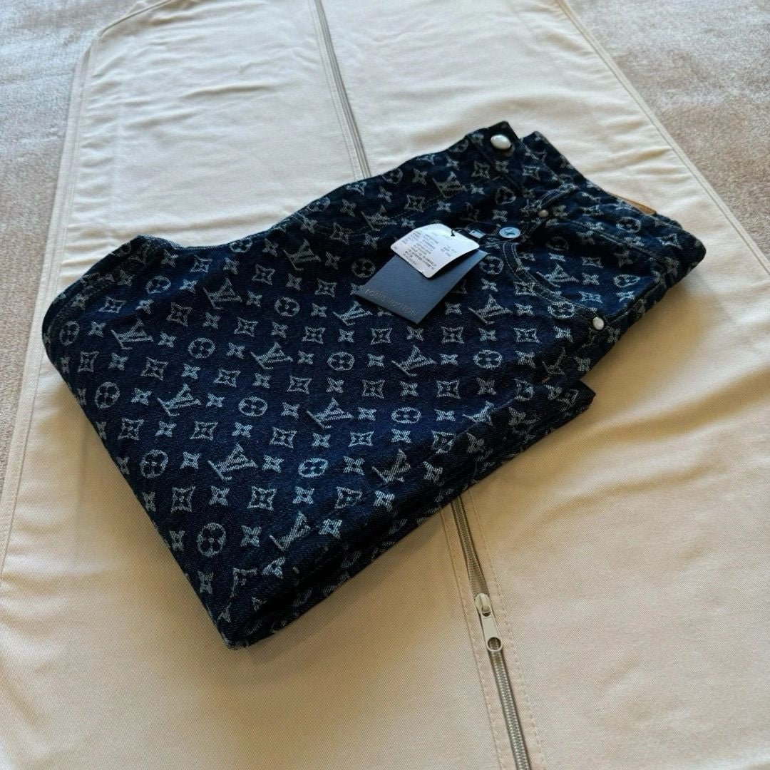 LV Denim Monogram Carpenter Pants