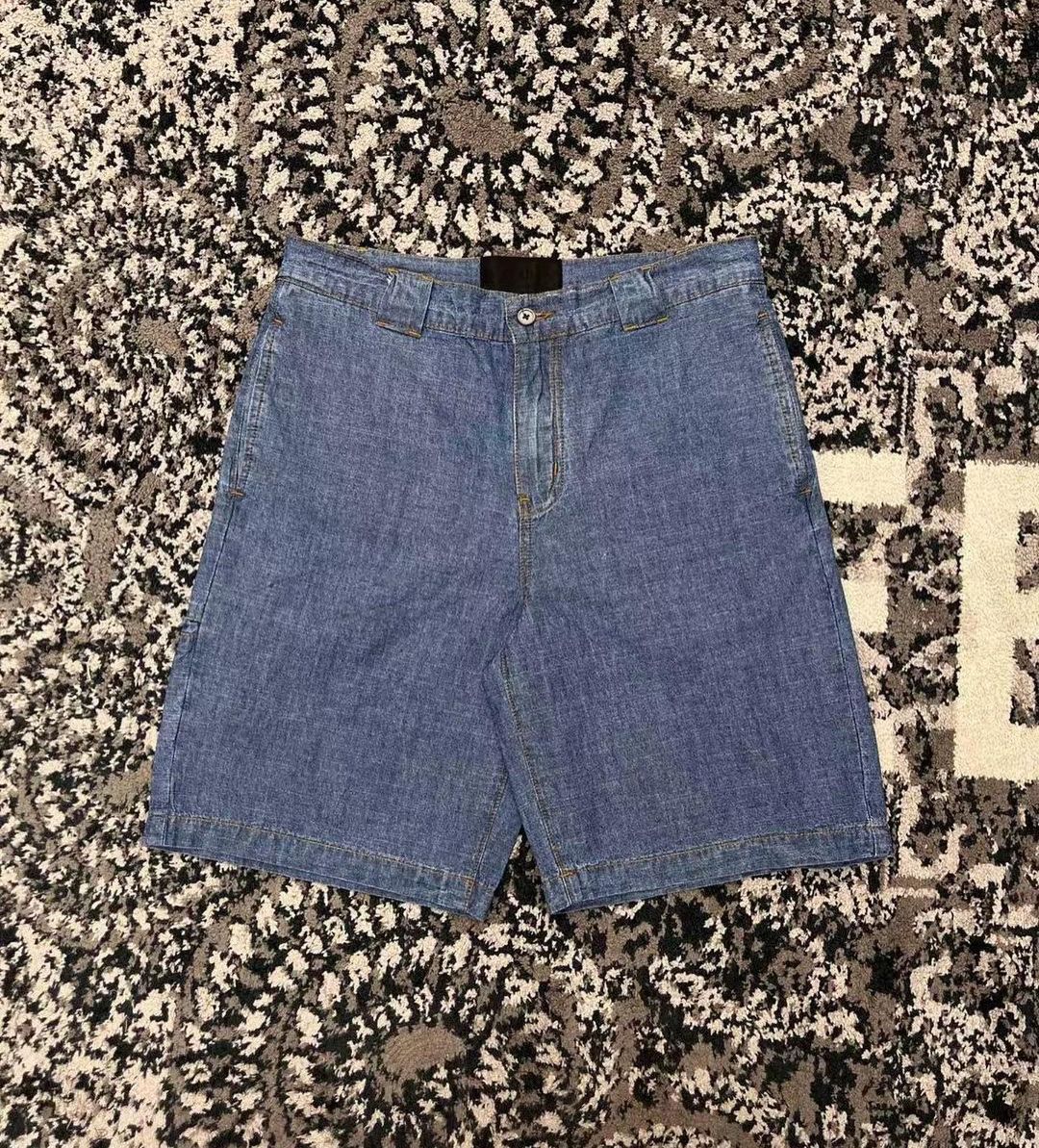 Prada Denim Shirt And Shorts Set