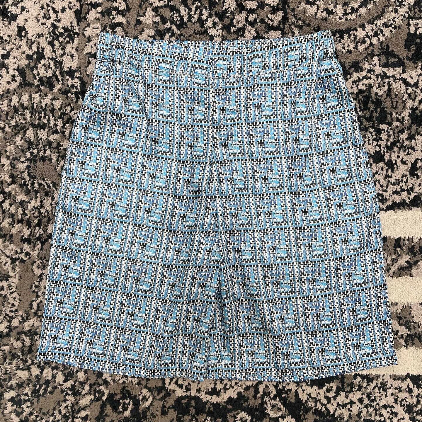 Fendi Monogram Blue Silk Summer Set