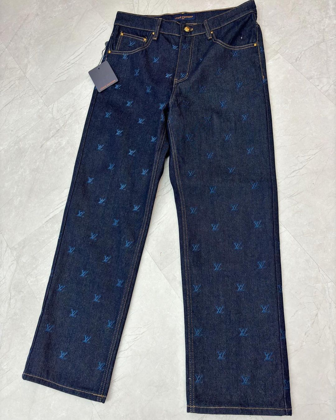 LV Denim Monogram Carpenter Pants