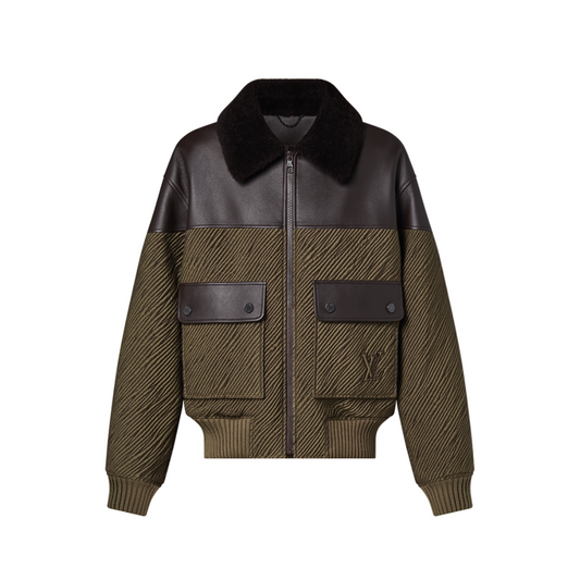 Lv Military Leather Fur Jacket