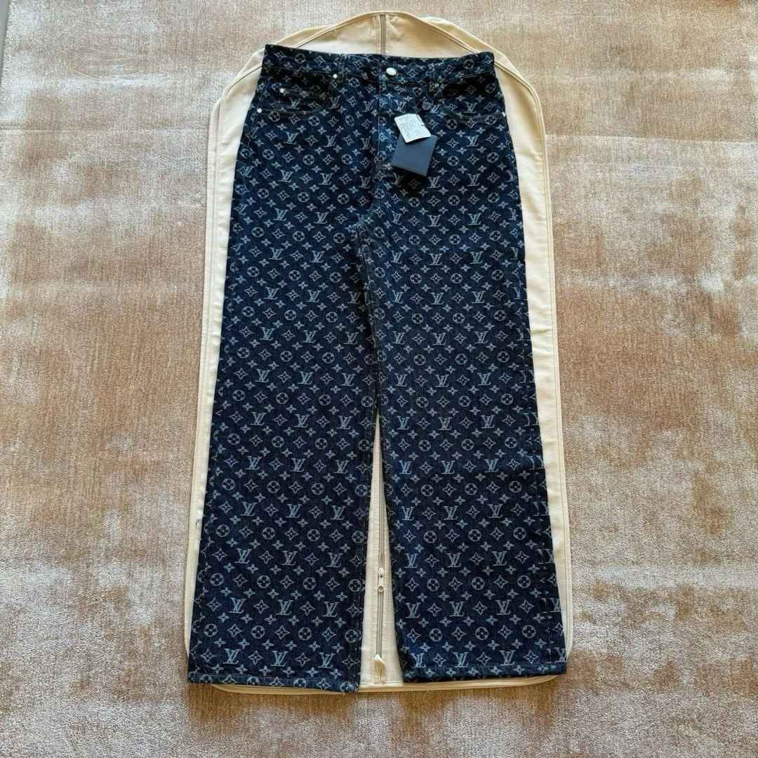 LV Denim Monogram Carpenter Pants