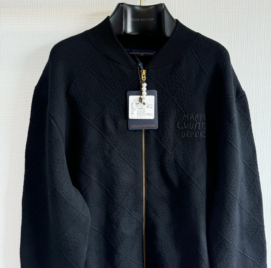 Lv Textured Knit Wool-Blend Blouson