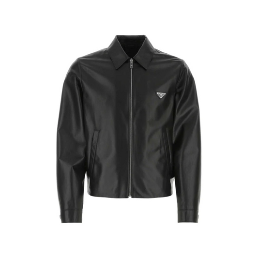 Prada Leather jacket with Prada logo