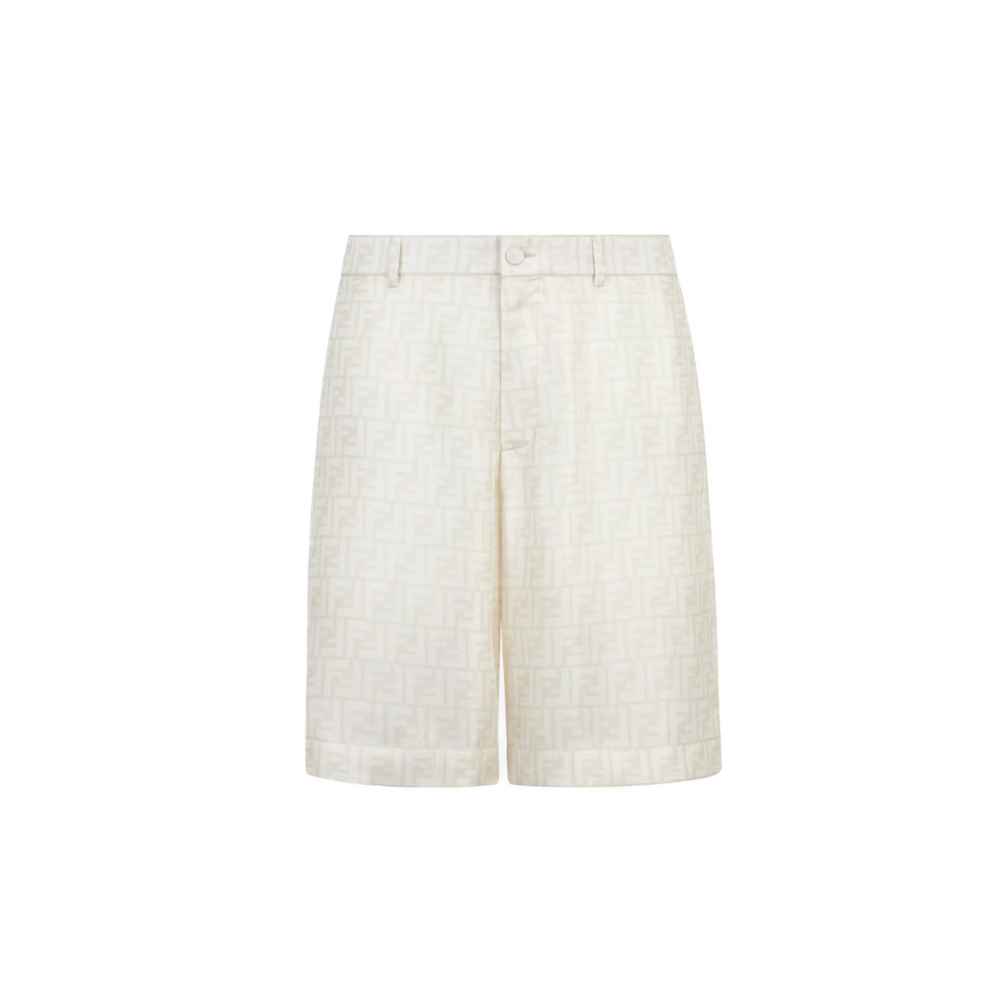 Fendi Monogram Silk Shorts White